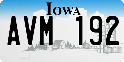 IA license plate AVM192
