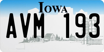 IA license plate AVM193
