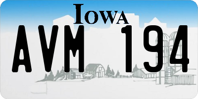 IA license plate AVM194