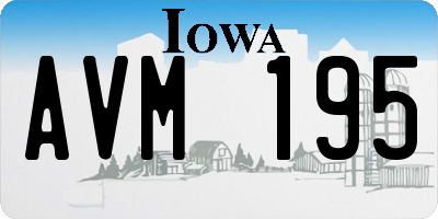 IA license plate AVM195