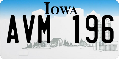 IA license plate AVM196