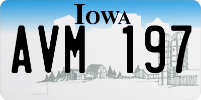 IA license plate AVM197