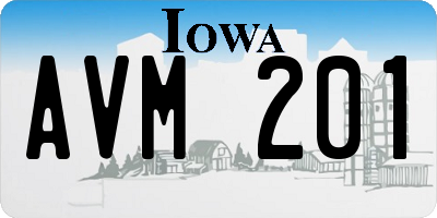 IA license plate AVM201