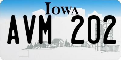 IA license plate AVM202