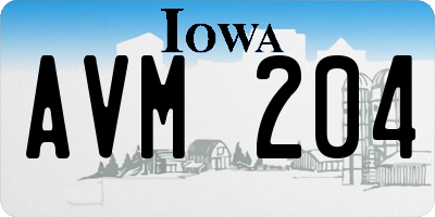 IA license plate AVM204