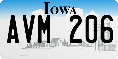 IA license plate AVM206