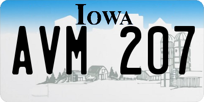 IA license plate AVM207