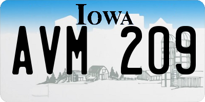 IA license plate AVM209