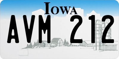 IA license plate AVM212