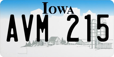 IA license plate AVM215