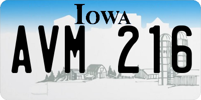 IA license plate AVM216