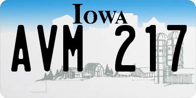 IA license plate AVM217