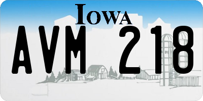 IA license plate AVM218