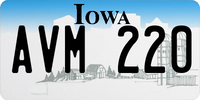 IA license plate AVM220