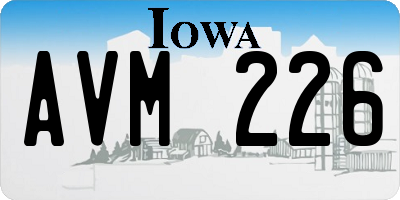 IA license plate AVM226