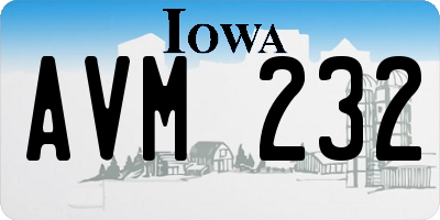 IA license plate AVM232