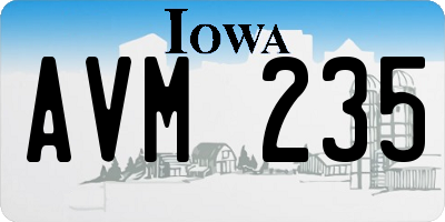 IA license plate AVM235