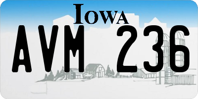 IA license plate AVM236