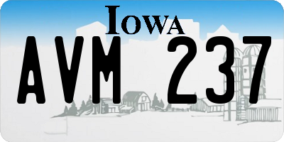 IA license plate AVM237