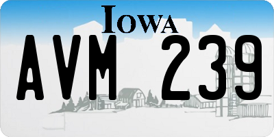 IA license plate AVM239