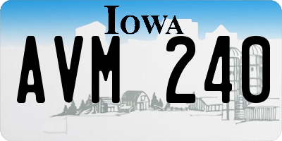 IA license plate AVM240