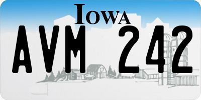 IA license plate AVM242