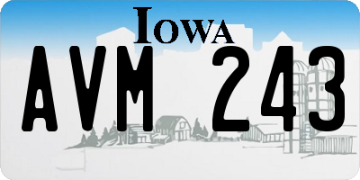 IA license plate AVM243