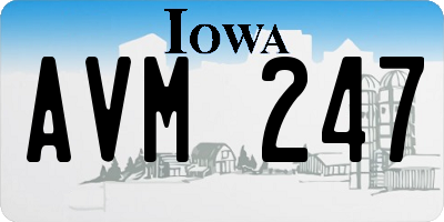 IA license plate AVM247