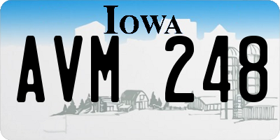 IA license plate AVM248