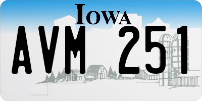 IA license plate AVM251