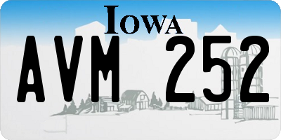 IA license plate AVM252