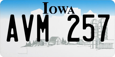 IA license plate AVM257