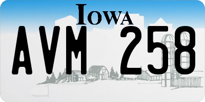 IA license plate AVM258
