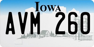 IA license plate AVM260