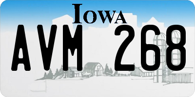 IA license plate AVM268