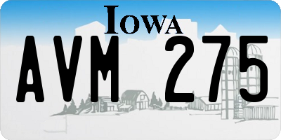IA license plate AVM275