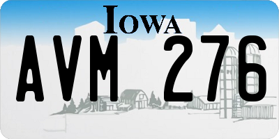 IA license plate AVM276