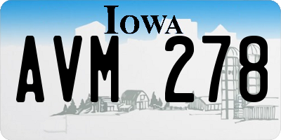 IA license plate AVM278