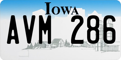 IA license plate AVM286
