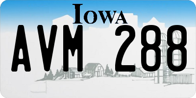 IA license plate AVM288