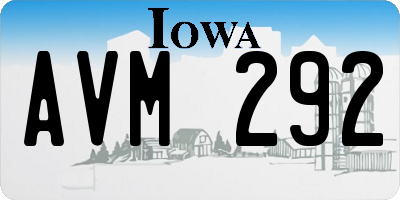 IA license plate AVM292