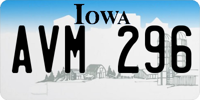 IA license plate AVM296