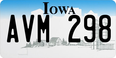 IA license plate AVM298