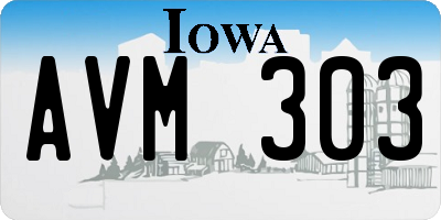 IA license plate AVM303