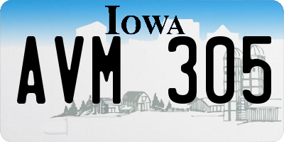 IA license plate AVM305