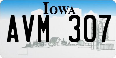 IA license plate AVM307