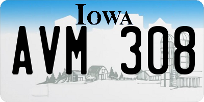 IA license plate AVM308