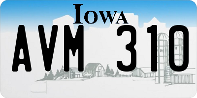 IA license plate AVM310