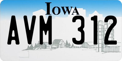 IA license plate AVM312