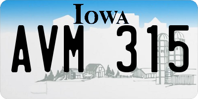 IA license plate AVM315